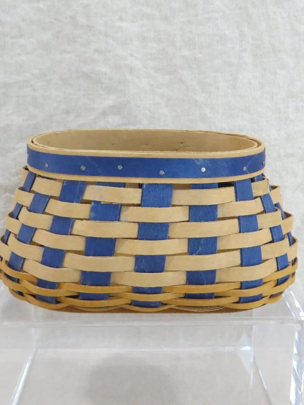Longaberger Bicentennial 2017 Dresden Basket - Blue and Tan, No Lid, No Liner